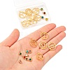 24Pcs 12 Colors 303 Stainless Steel Rhinestone Charms STAS-LS0001-30-4