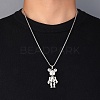 Zinc Alloy with Rhinestone Bear Pendant Necklaces NJEW-M211-13B-P-3