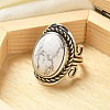 Natural Howlite Adjustable Rings RJEW-I108-01AS-01-3