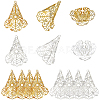 40Pcs 2 Colors Brass Bead Caps IFIN-SC0001-97-7