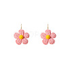 Flower Alloy Raffia Dangle Earrings FS-WG89508-02-1
