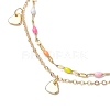 304 Stainless Steel Enamel Link Chains Anklets AJEW-AN00589-02-3