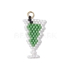 Glass Seed Beaded Pendants PALLOY-MZ00913-02-1