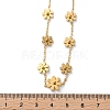 316 Surgical Stainless Steel Flower Link Chain Necklaces for Women NJEW-P324-06G-3