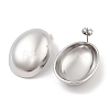 304 Stainless Steel Oval Stud Earrings EJEW-B108-04P-2