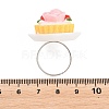 Afternoon Tea Resin & Plastic Adjustable Finger Rings for Women RJEW-K317-01G-3
