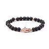 Natural Lava Rock Beads Stretch Bracelet for Girl Women BJEW-JB06846-2