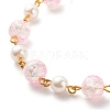 Bling Glass & Imitation Pearl Round Beaded Bracelet for Women BJEW-JB08591-4