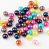 Mixed Color Imitation Pearl Acrylic Mardi Gras Round Beads X-PACR-8D-M-4