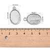 Tibetan Style Antique Silver Alloy Flat Oval Pendant Cabochon Settings TIBEP-M022-36AS-3
