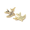 Brass Micro Pave Cubic Zirconia Pendants KK-Q068-63G-2