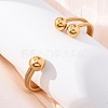 304 Stainless Steel Round Ball Cuff Bangles for Women BJEW-P310-05G-3