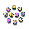 Rack Plating Rainbow Color Alloy Beads PALLOY-S180-334-1