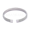 Unisex 304 Stainless Steel Mesh Bangles BJEW-M284-11-3