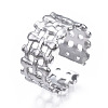304 Stainless Steel Bar Wrap Open Cuff Ring RJEW-T023-01P-3