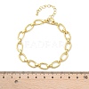 Brass Oval Link Chain Bracelets for Women Men BJEW-K273-11G-5