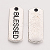 Tibetan Style Alloy Rectangle with Word Blessed Pendants X-TIBEP-Q043-060-RS-2