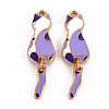 Eco-Friendly Alloy Enamel Pendants ENAM-T011-84B-NR-2
