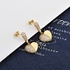 Brass Micro Pave Clear Cubic Zirconia Dangle Stud Earrings for Women LS-EJEW-F352-05G-01-1