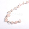 Handmade Natural Rose Quartz Chips Beads Chains for Necklaces Bracelets Making AJEW-JB00043-02-1