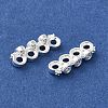 Rack Plating Brass Pave Clear Cubic Zirconia Spacer Bars KK-B088-11C-S-2