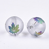 Autumn Theme Electroplate Transparent Glass Beads EGLA-S178-01E-2