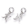 Platinum Rack Plating Alloy Rhinestone European Dangle Charms PALLOY-T048-36P-N-2