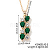 Brass Cubic Zirconia Long Tassel Pendant Necklaces for Fashionable Statement Style DV3387-5-1