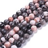 Natural Pink Zebra Jasper Beads Strands G-K410-04-8mm-1