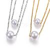 304 Stainless Steel Two-tiered Pendant Necklaces NJEW-H497-01-1