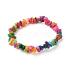 Natural Dyed Chip Shell Beads Stretch Bracelets for Children BJEW-JB06395-01-1