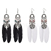 2 Pairs Natural Red Jasper & Natural Howlite Beaded Dangle Earrings EJEW-JE06179-1