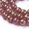 Electroplate Natural Carnelian Beads Strands G-P430-10-C-3