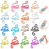 16Pcs 16 Colors Aluminu Cuff Rings RJEW-BC00001-1