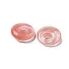 Cherry Quartz Glass Donut/Pi Disc Charms G-G142-02M-2