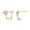 Brass Micro Pave Clear Cubic Zirconia Stud Earrings X-EJEW-T011-005-NF-3