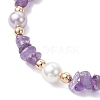 Natural Amethyst Chip Beaded Bracelets for Women BJEW-JB12309-03-3