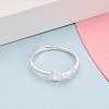 925 Sterling Silver Micro Pave Clear Cubic Zirconia Adjustable Finger Rings for Women STER-N016-144S-3