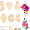 DIY Wooden Dangle Earring Making Kits DIY-SP0005-04-1