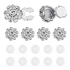 6Pcs Brass & Acrylic Rhinestone Cufflinks BUTT-DC0001-17A-1