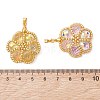 6Pcs 6 Colors Seed Beads & Glass Beaded Pendants PALLOY-MZ01299-4