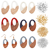 SUPERFINDINGS DIY 6 Pairs Mixed Shape Resin & Walnut Wood Earring Makings DIY-FH0001-95-1