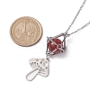 Natural Carnelian Interchangeable Holder Pendant Necklace for Women NJEW-JN04631-02-3