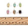 100Pcs Glitter Frosted Glass Cube Connector Charms PALLOY-FS00042-02-5