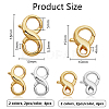 8Pcs 4 Styles Brass Double Opening Lobster Claw Clasps FIND-PH0021-16-2