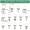 12Pcs Christmas Theme Tibetan Style Alloy & Glass Pendants Wine Glass Charms AJEW-SC0002-02-2