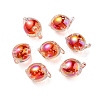 UV Plating Rainbow Iridescent Acrylic Beads OACR-F004-07G-1