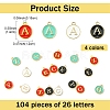 4 Sets 4 Colors Initial Letter A~Z Alphabet Enamel Charms ENAM-YW0004-53-2