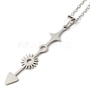 Non-Tarnish 201 Stainless Steel Arrow & Sun & Star Pendant Necklace with Cable Chains NJEW-Q317-19P-2