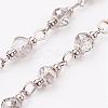 Faceted Glass Handmade Beaded Chains AJEW-JB00298-2
